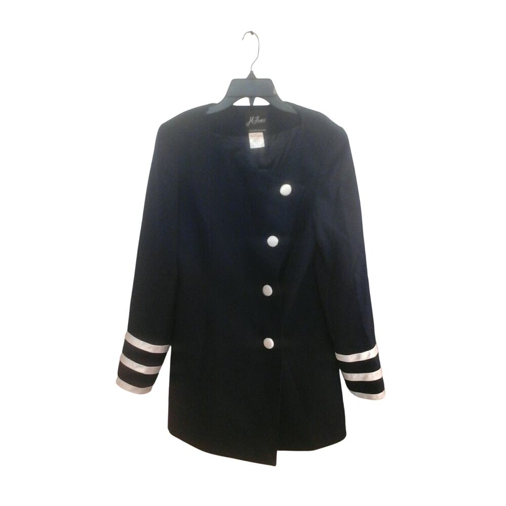 Milano Blazer, Women's 6 Vintage Sailor Style, Blue/White, button up Eclectic